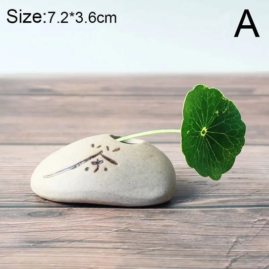 Frendorf | Vaseona Kreative Vase aus Steinzeug | Dekorative Blumen-Vase | Hydroponischer Pflanzentopf | Zen-Stil für Zuhause & Büro