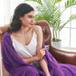 Gemütliche lila Diamant Strickdecke