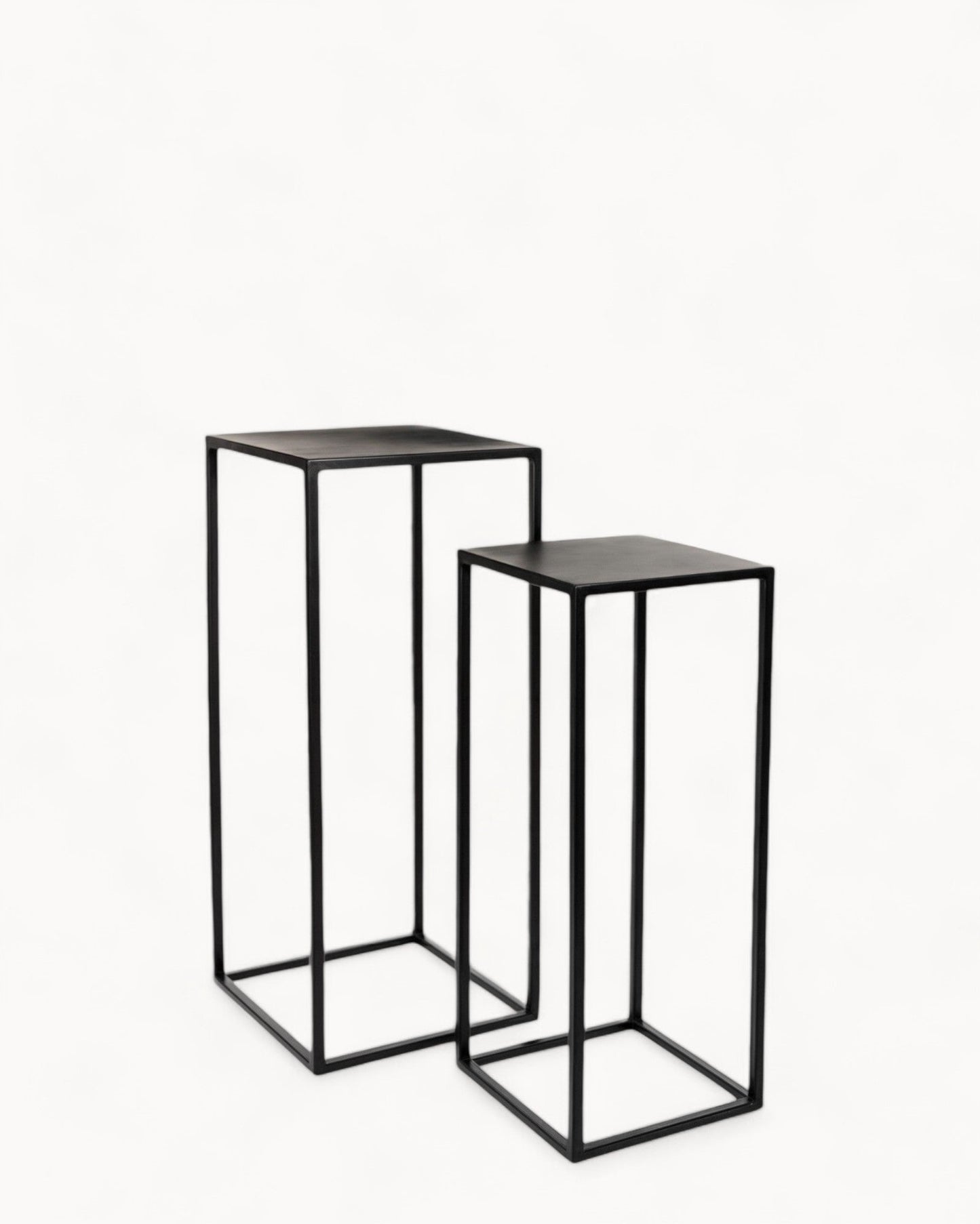Frendorf | Mica Decorations - Goa Beistelltisch - 2er-Set - L30 x B30 x H70 cm - Metall - Schwarz