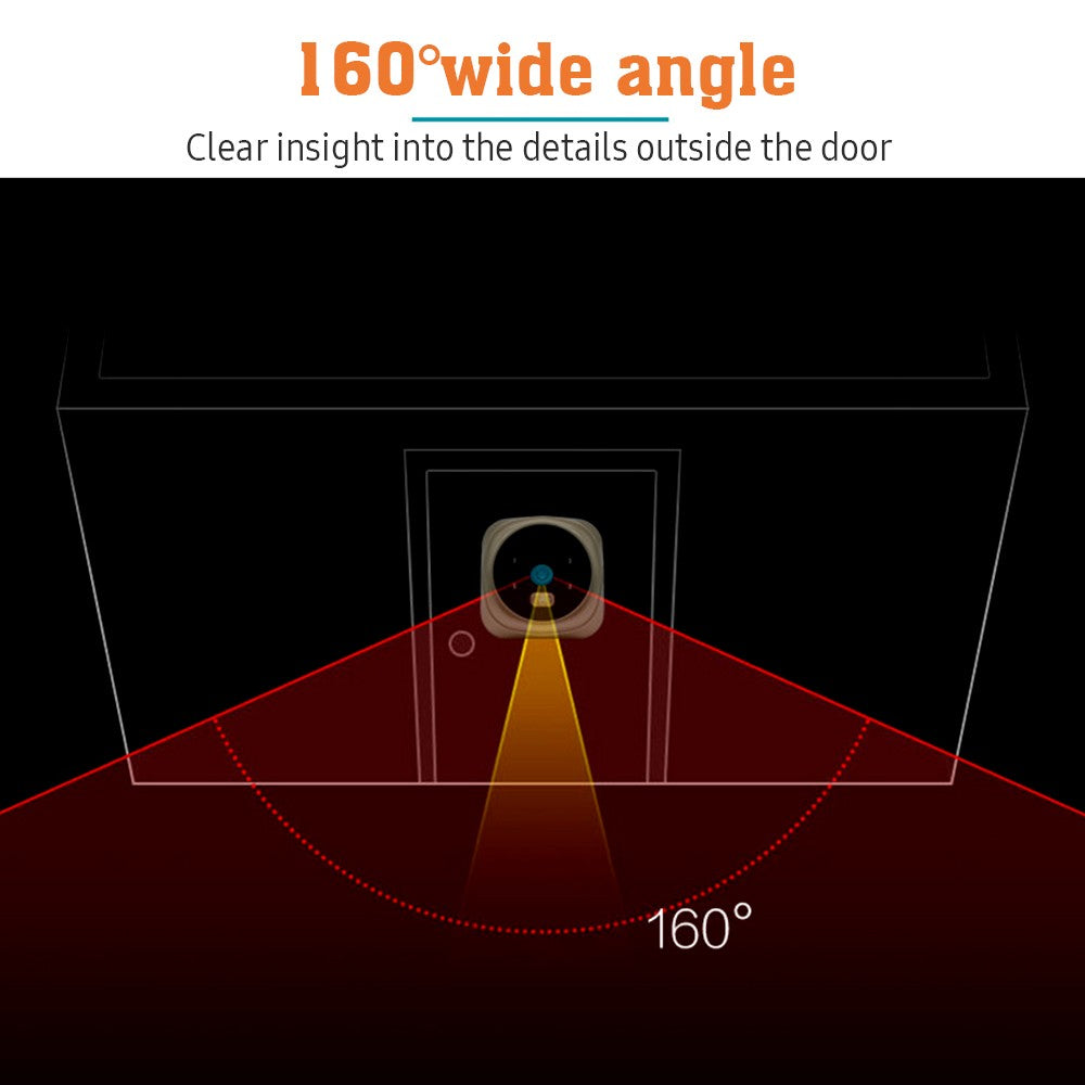 Drahtlose Türviewer-Kamera mit Monitor, Live-Ansicht und Nachtsicht für die Haussicherheit (Batterie nicht enthalten)