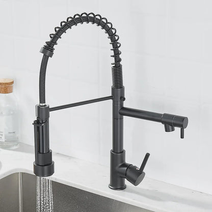 Frendorf | FlowSelect Wasserhahn mit Doppel-Auslauf | Modernes Design | Multifunktionaler Küchenarmatur | Hochwertige Materialien