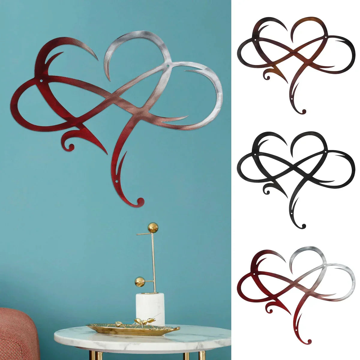 Frendorf | EternaWall Metall Wanddeko | Ewiges Herz | Einzigartiges Design | Raumdekoration | Eisen Wandkunst