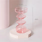 Pink Glass Taper Kerzenhalter
