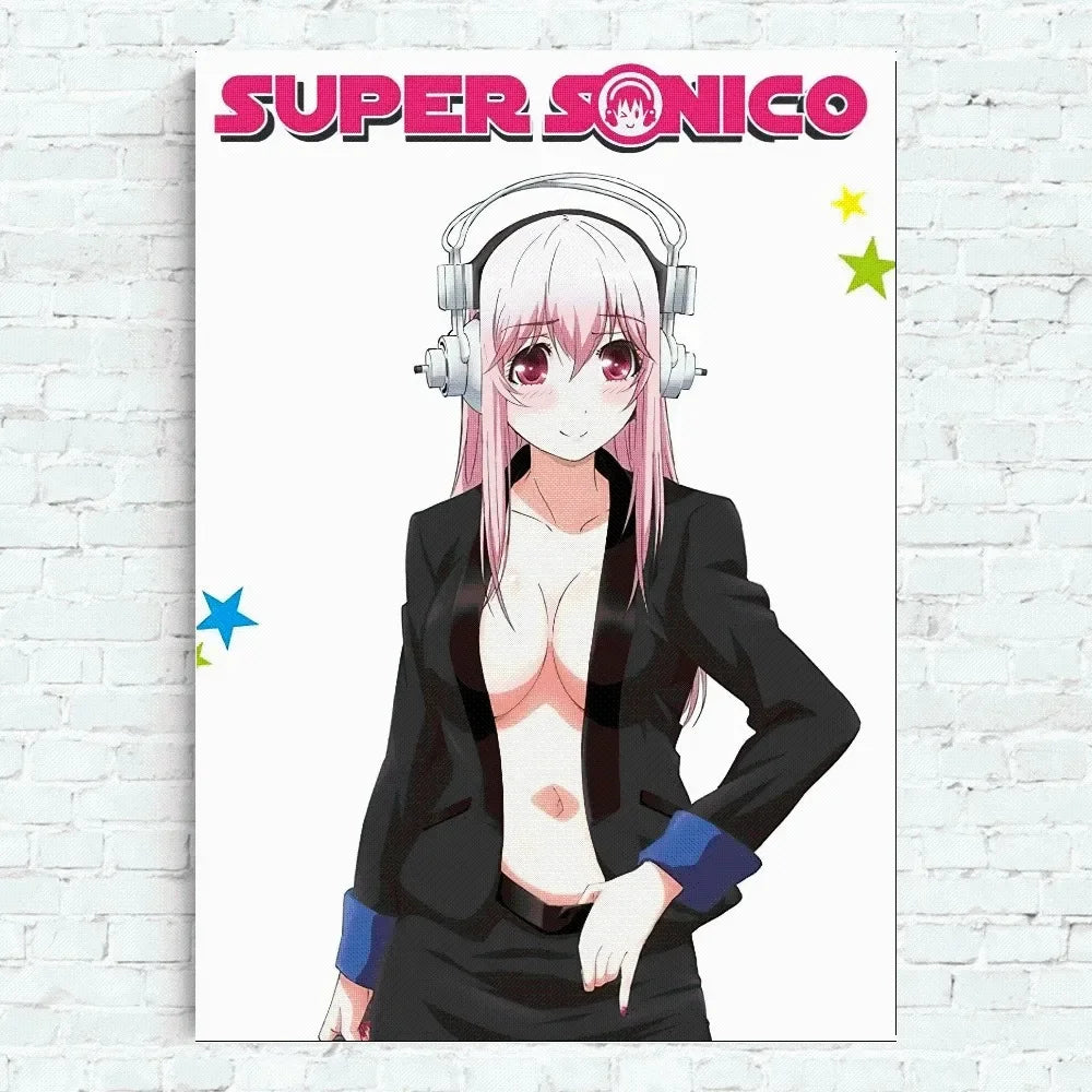 Super Sonico Anime Poster Home Office Wand Schlafzimmer Wohnzimmer Küche Dekoration Malerei