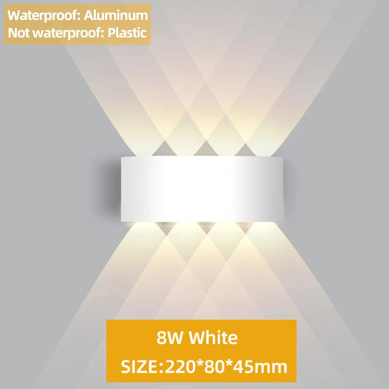 Frendorf | Auf- und Abwärts LED-Wandleuchte – Wasserdicht IP65 Aluminium Wandleuchte für Innen- und Außenbereich – Moderne Beleuchtung für Schlafzimmer, Wohnzimmer, Flur