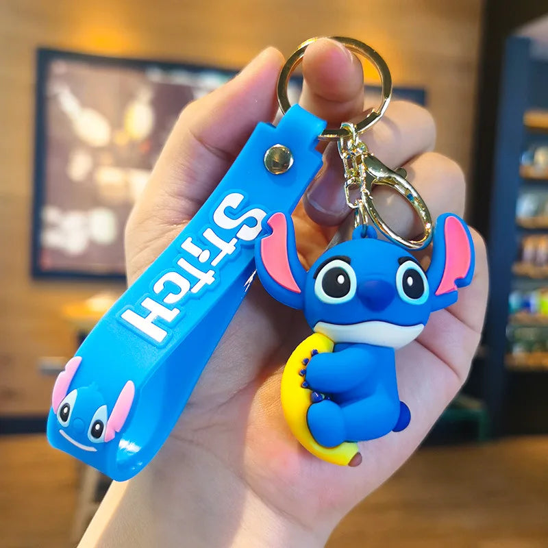Anime Disney Schlüsselanhänger - Süßer Mickey Mouse, Minnie, Lilo und Stitch Cartoon Schlüsselring, Ornament und Autoanhänger, Perfekte Geschenke für Kinder