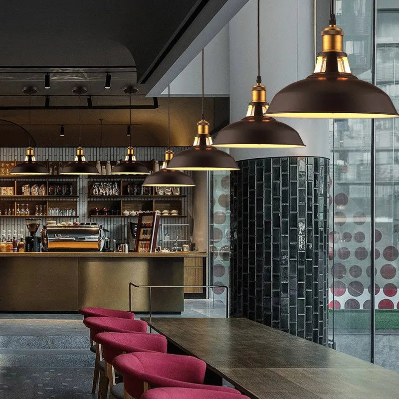 Frendorf | Industrieller Stil Einzelkopf Eisen Pendelleuchte – Modern Retro Dekorative Kronleuchter für Restaurant, Büro und Zuhause