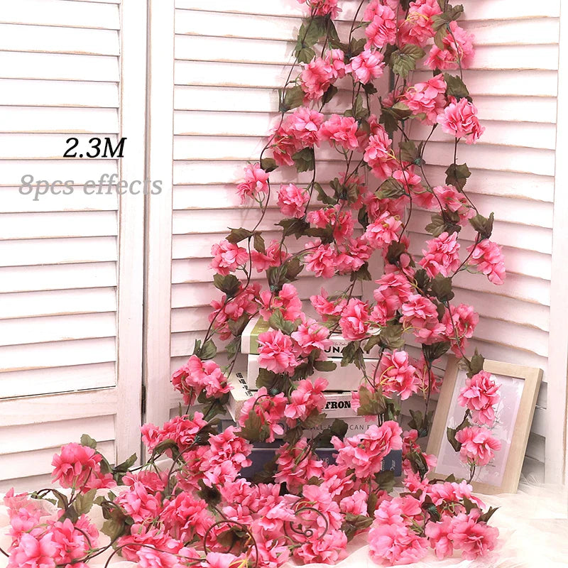 Frendorf | 180CM Künstliche Sakura Blumenranke – Hochzeitsgartenbogen, Heimparty-Dekoration, Weihnachtsbrautseidenblumen