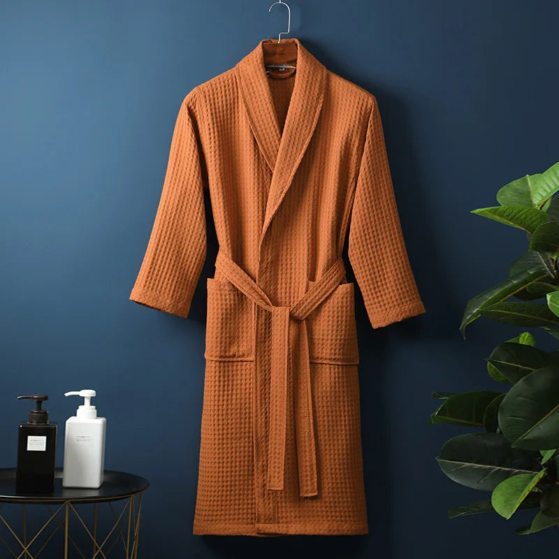 Frendorf | CozyCotton Premium Bademantel aus Baumwolle | Weich & Atmungsaktiv | Perfekt für Herren & Damen | Mit Taschen