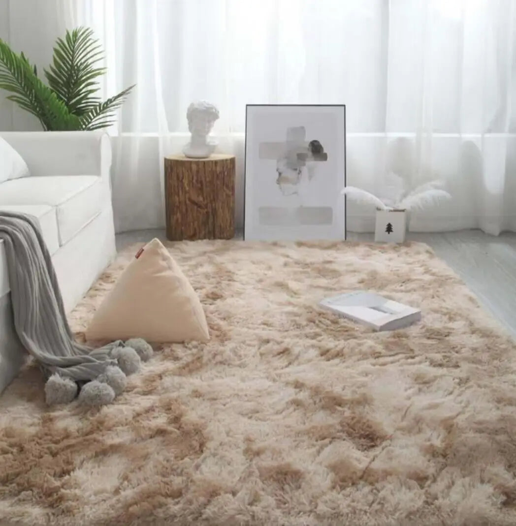 Weicher großer Teppich Wohnzimmer Plüsch Lounge Bodenmatte Schlafzimmer Bett Weicher Samtteppich Kinderzimmer Rutschfester dekorativer Teppich