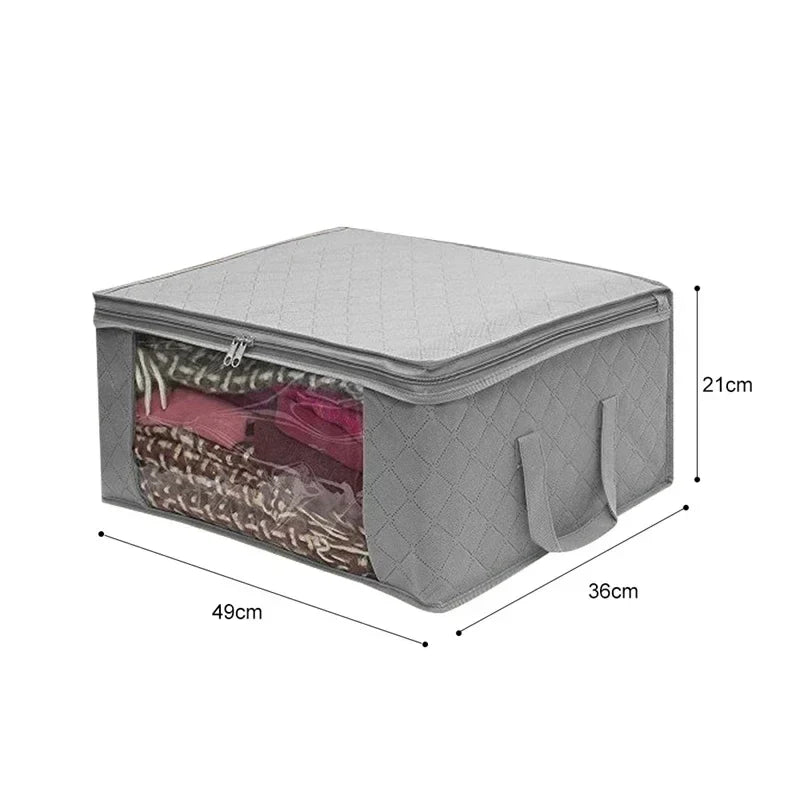 Frendorf | StorifyBox | Faltbare Aufbewahrungsbox mit Sichtfenster | 49×36×21 cm | Für Kleidung, Decken & Spielzeug