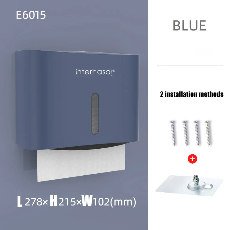 interhasa! Druckfreie Papierhandtuchspender: Wandmontierter Gewebehalter für Badezimmer-Toilette - Bequeme Papierhandtuchlagerung