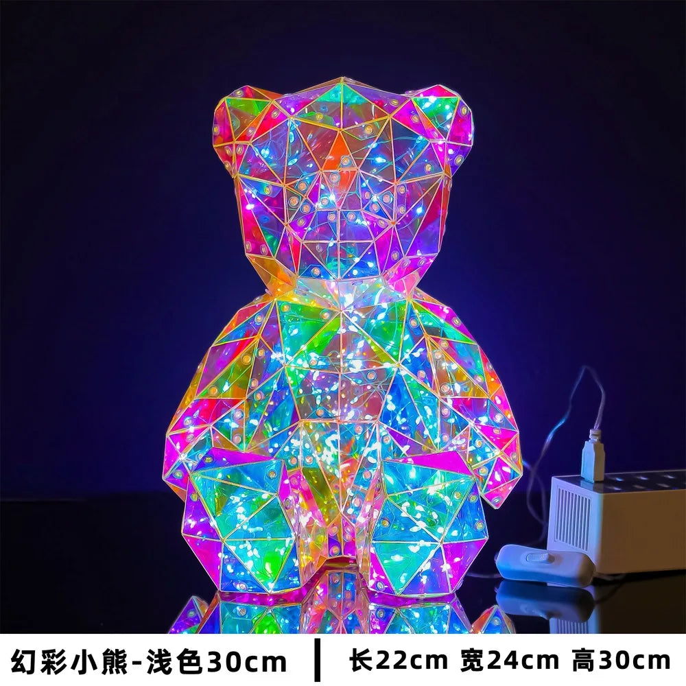 30 cm Teddybär Puppe Geschenk Lampe Bunte Funkelnde Romantische Überraschung LED Geschenk Licht Mädchen Geburtstag Valentinstag Schlafzimmer Dekor