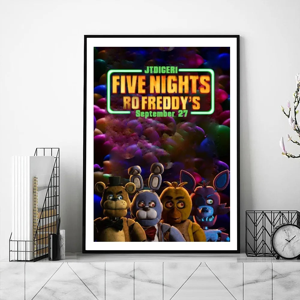 New FNAF Movie Poster Gallery Prints Painting Wall Canvas Pictures Living Room Sticker