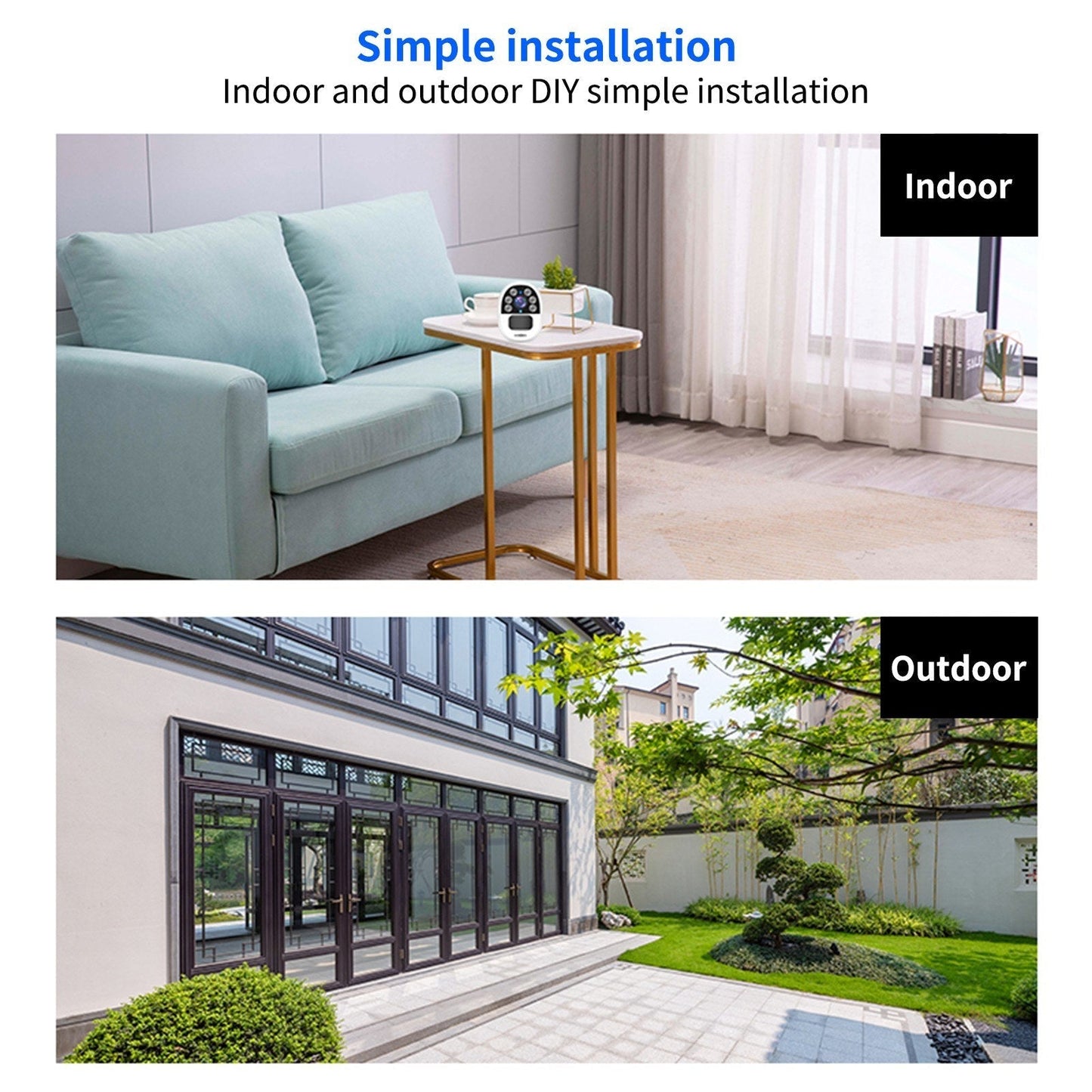 Solarbetriebene 1080P WiFi-Sicherheitskamera mit Solarpanel