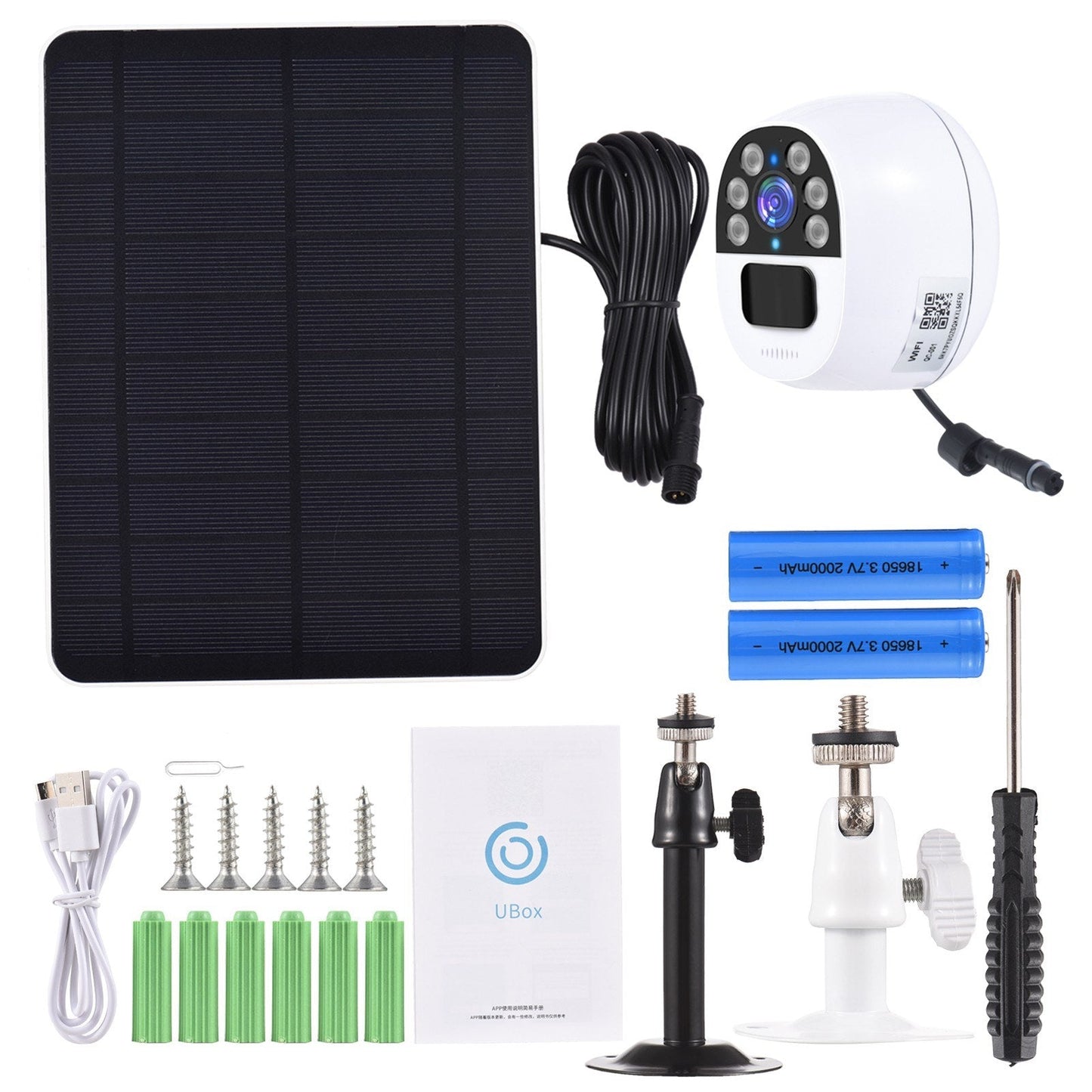 Solarbetriebene 1080P WiFi-Sicherheitskamera mit Solarpanel