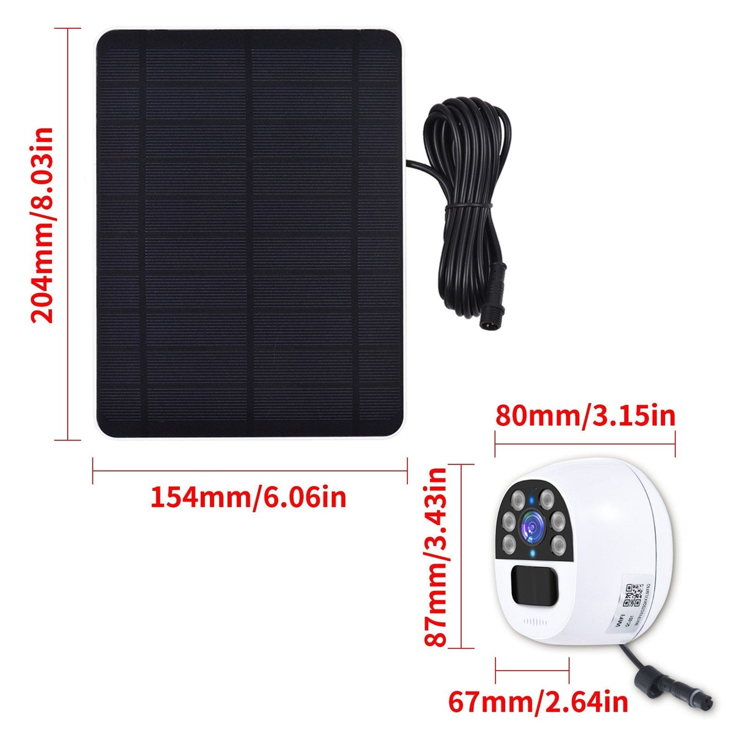 Solarbetriebene 1080P WiFi-Sicherheitskamera mit Solarpanel