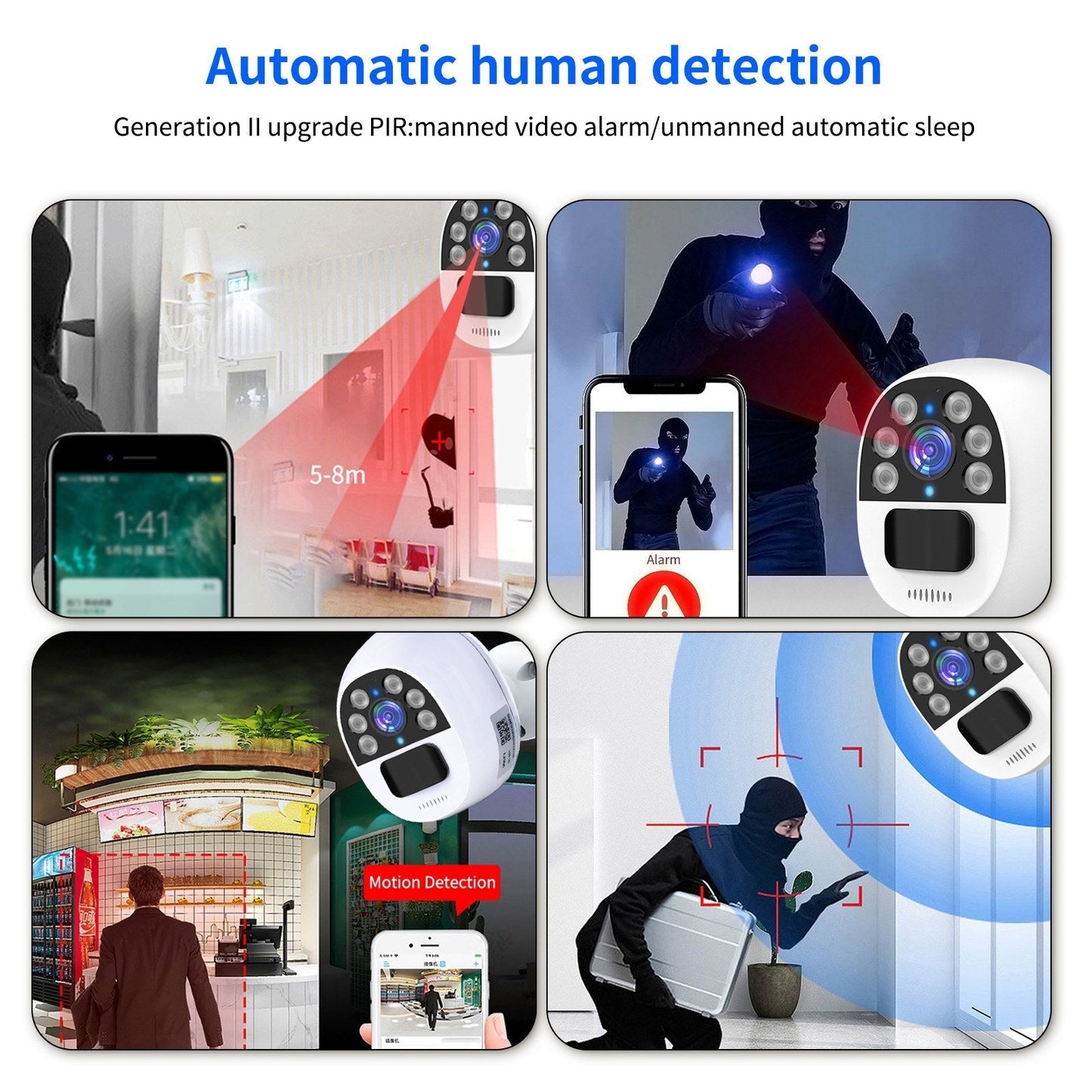 Solarbetriebene 1080P WiFi-Sicherheitskamera mit Solarpanel