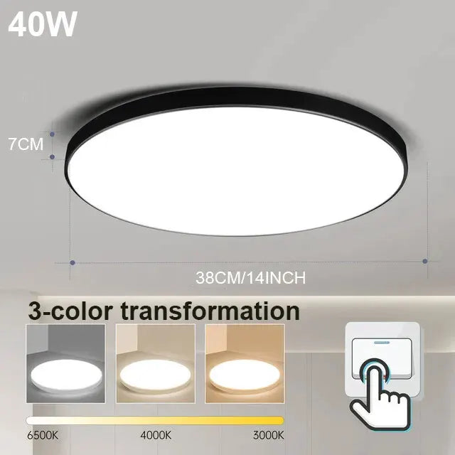 Frendorf | Moderne LED-Deckenlampe – 18W/30W/40W/72W Runde Deckenleuchte für Wohnzimmer, Schlafzimmer, Küche und Badezimmer