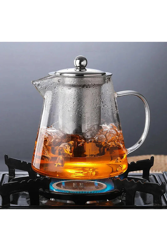 Edelstahl-Infuser-Glas-Teekanne