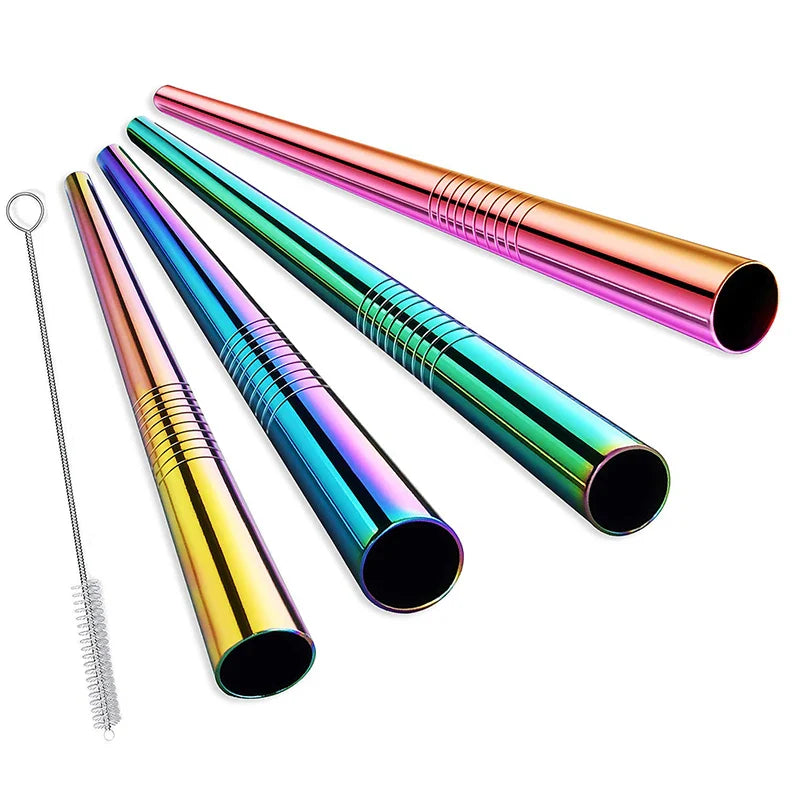 Extra breite Metallstrohhalme für Bubble Tea