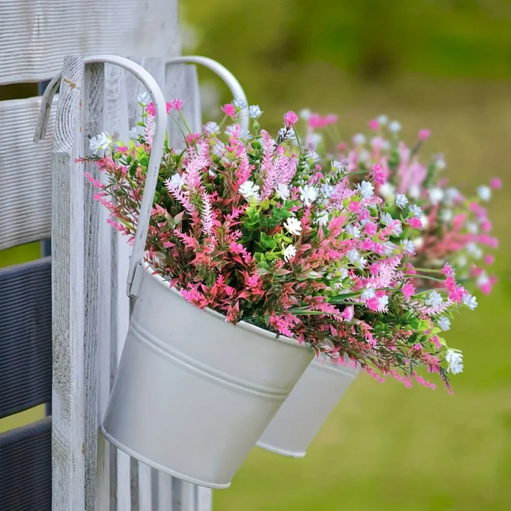 Frendorf | 10PCS Mischfarbe Künstliche Pflanzen – UV-beständige Fake Blumen für Außenpflanzen, Garten und Dekoration für zu Hause