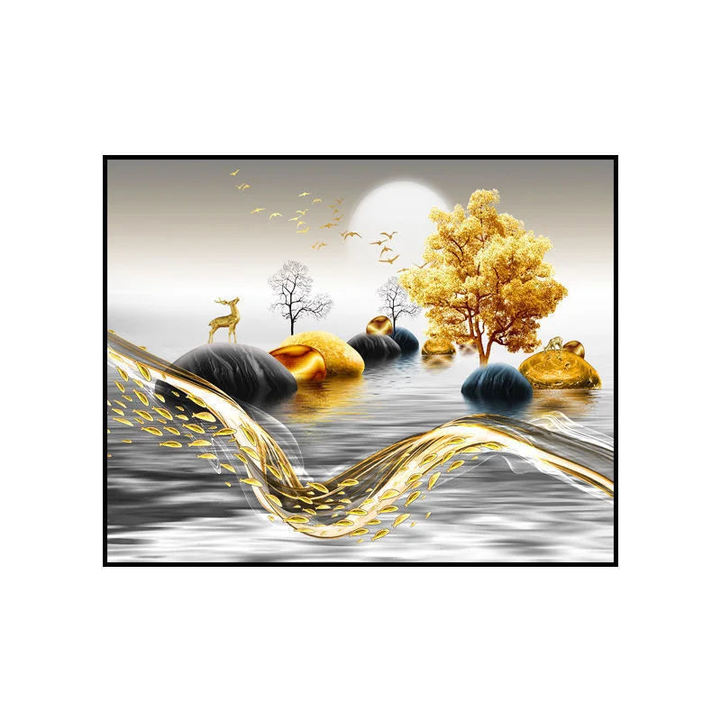 Elektrische Zählerkasten Dekor - Stromschalter Verstecken Abdeckung Wand Leinwand Poster Gemälde 40x30cm - Wohndesign Malerei Dekorativ