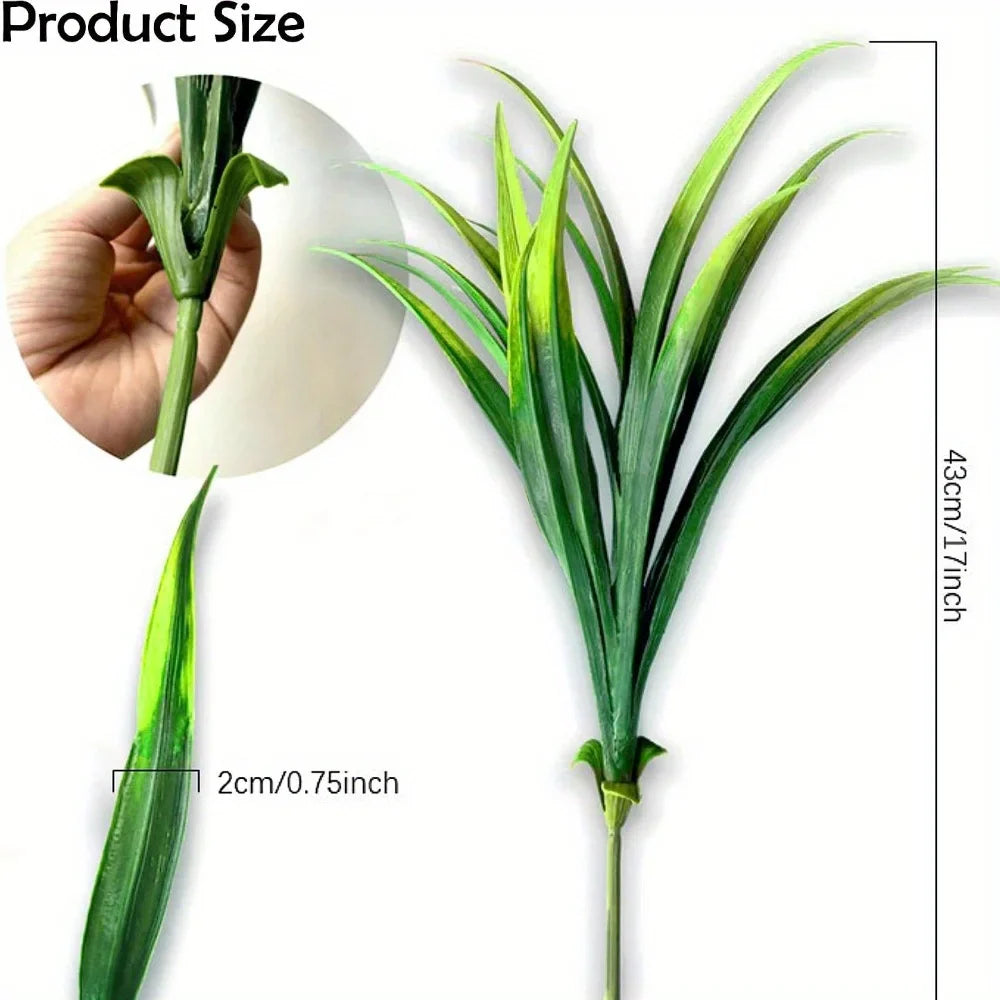 Frendorf | 10PCS Simulierte Chlorophytum Künstliche Pflanzen – Faux Bostonfarn Büsche mit Kunststoffblättern für die Dekoration im Außenbereich