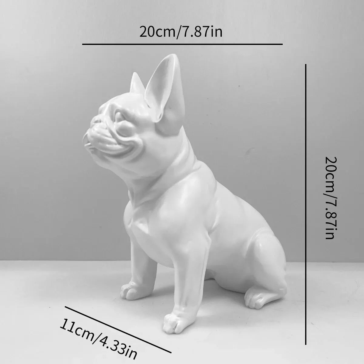 Französische Bulldoggen-Statue – farbenfrohe Hundestatue aus Kunstharz für Heimdekoration und Präsentation im Freien, perfekt für Bulldoggenliebhaber