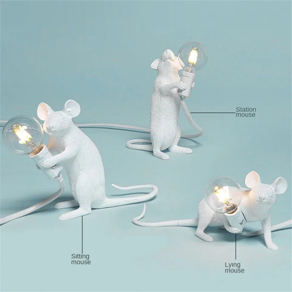 Moderne LED Tier Tischlampen: Harz Ratte, Katze und Eichhörnchen Nachtlichter