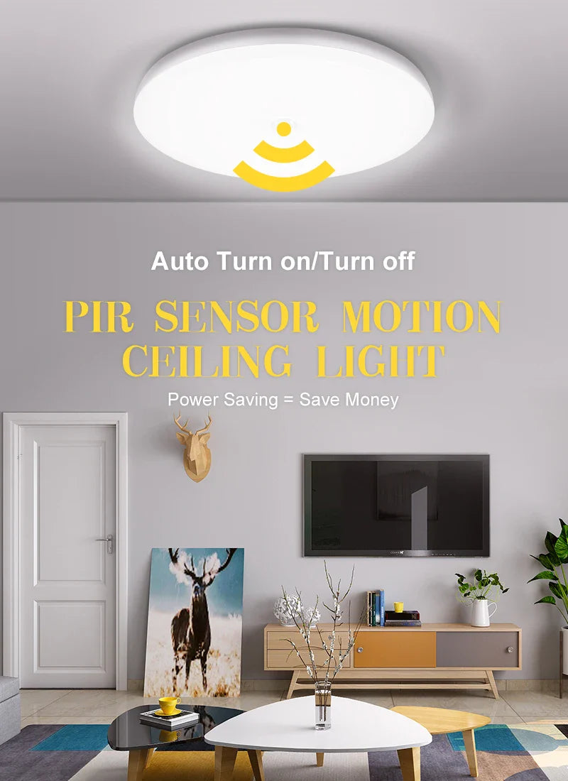 Deckenlampe mit Bewegungssensor – Modernes smartes Licht für Eingangsbereich, Balkon und Nachtbeleuchtung