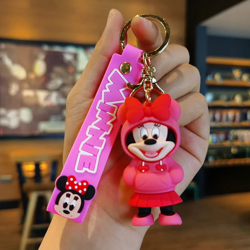Anime Disney Schlüsselanhänger - Süßer Mickey Mouse, Minnie, Lilo und Stitch Cartoon Schlüsselring, Ornament und Autoanhänger, Perfekte Geschenke für Kinder
