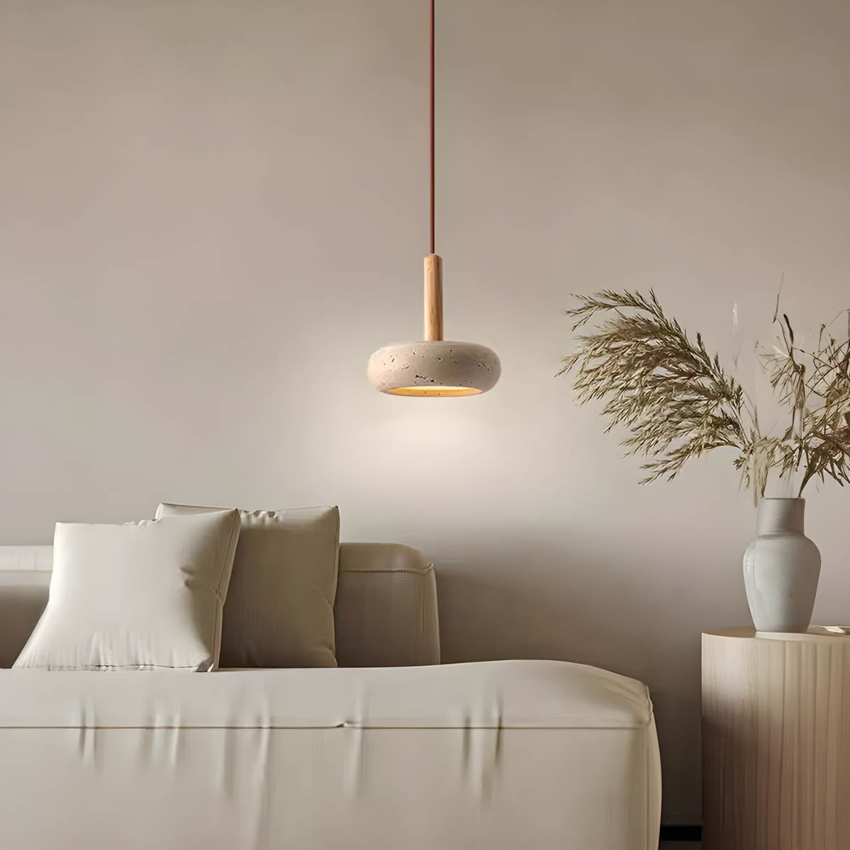 Frendorf | LED Hängeleuchte | Zeitloses Steindesign | Perfekt für Wohnzimmer- und Eingangsbeleuchtung