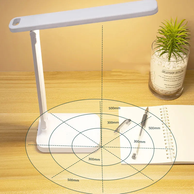 6000mAh wiederaufladbare LED Tischlampe USB 3 Farb stufenlos dimmbare Schreibtischlampe Touch faltbar augenschützendes Lese Nachtlicht