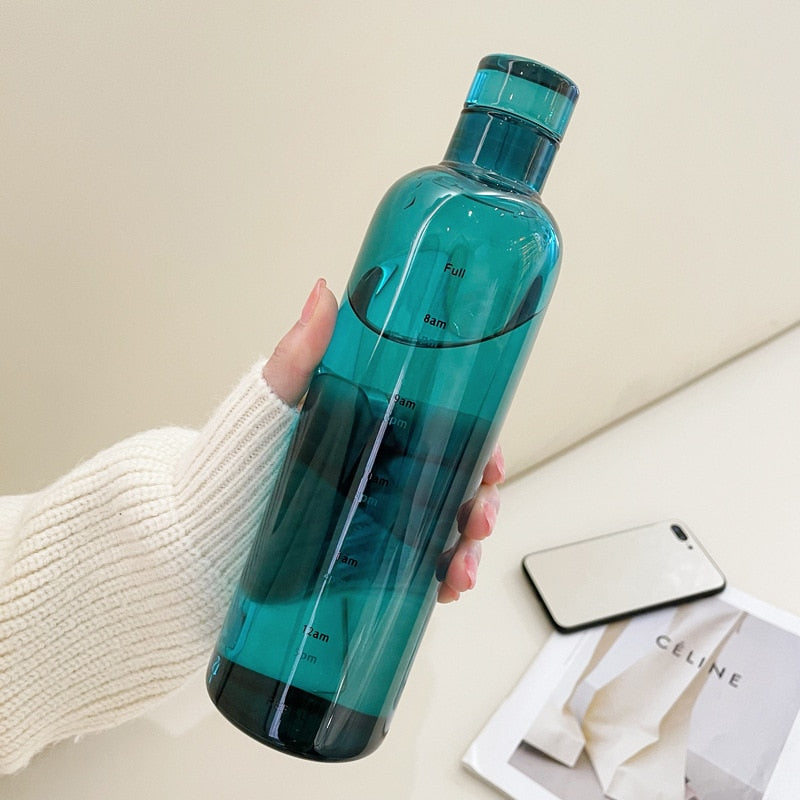 Zeit-Skalen hitzebeständige Glas Wasserflasche