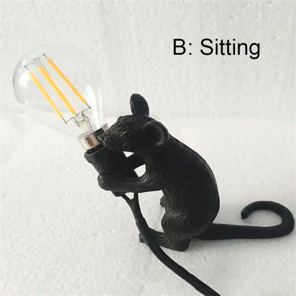 Frendorf | CritterGlow Moderne LED Tischlampe | Harz Tierdesign | Ratte, Katze & Eichhörnchen | Nachtlicht & Wohnkultur