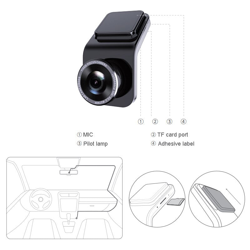 Frendorf | Drive Assist Nachtsicht Weitwinkel Dashcam