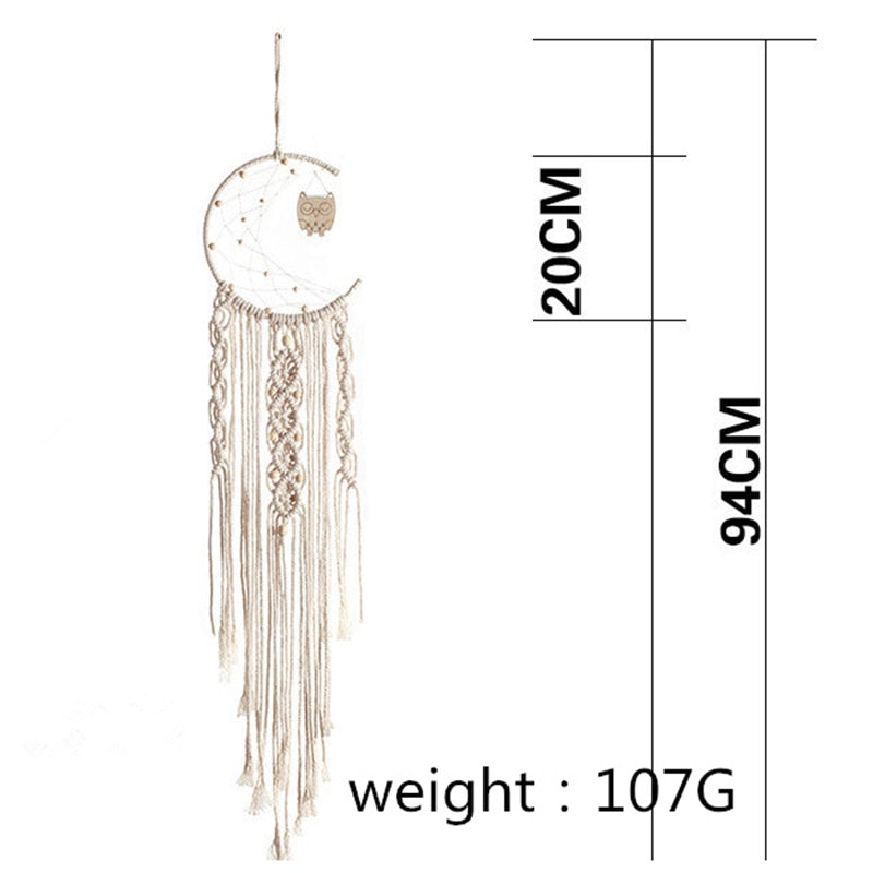 Mond und Stern Makramee Wandbehang Wandteppich Boho Wanddekoration Makramee Deko Pared Handarbeit Kinder Mädchen Zimmer Dekoration Geschenk 48h