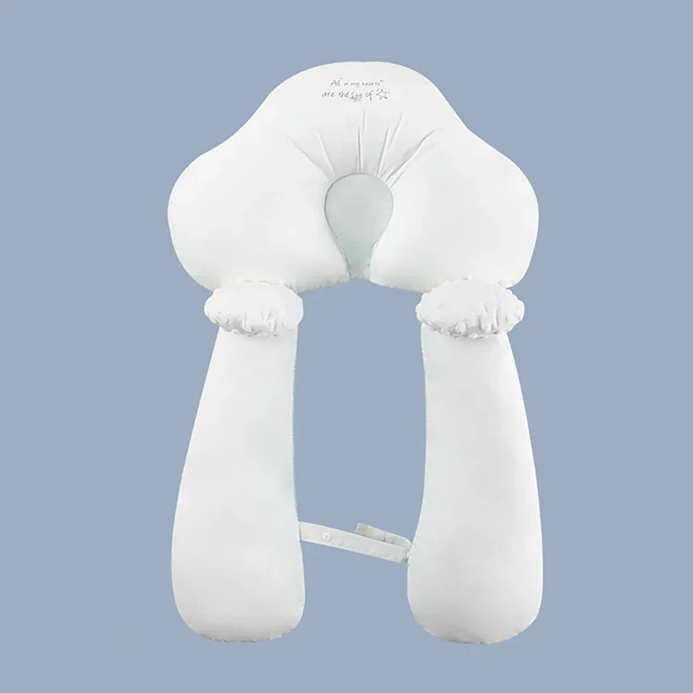 Frendorf | Bio-Baumwolle U-förmiges Baby-Kissen - Weiche & sichere Nackenstütze für Säuglinge, verstellbares Hugbuddy-Design für gemütlichen Schlaf