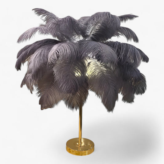 FeatherGlow | Tischlampe mit Touch-Control - LED mit Federn für Hochzeiten und Raumdekoration
