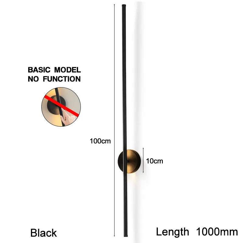 Frendorf | Schwarze dimmbare LED-Wandleuchte mit Touch-Schalter – 360° drehbare Wandlampe für Schlafzimmer, Wohnzimmer und Innenräume