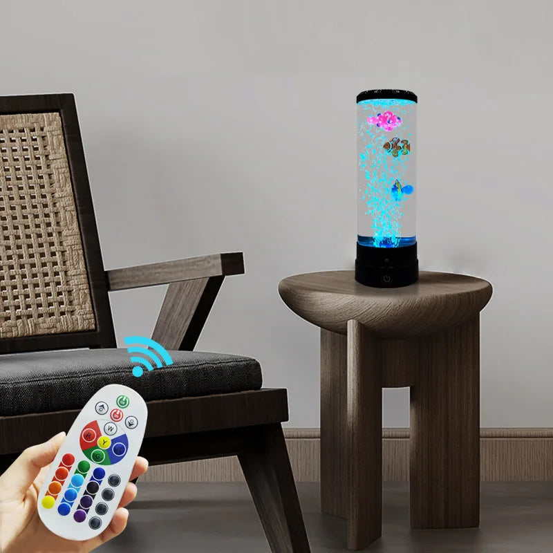 Simulated Led Colorful Large Bubble Fish Light Aquarium Tank Usb Night Light for Home Desk Bedroom Living Room