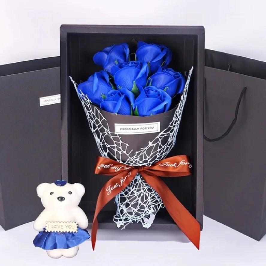 Frendorf | 7 Rosen Seifenstrauß Geschenkbox