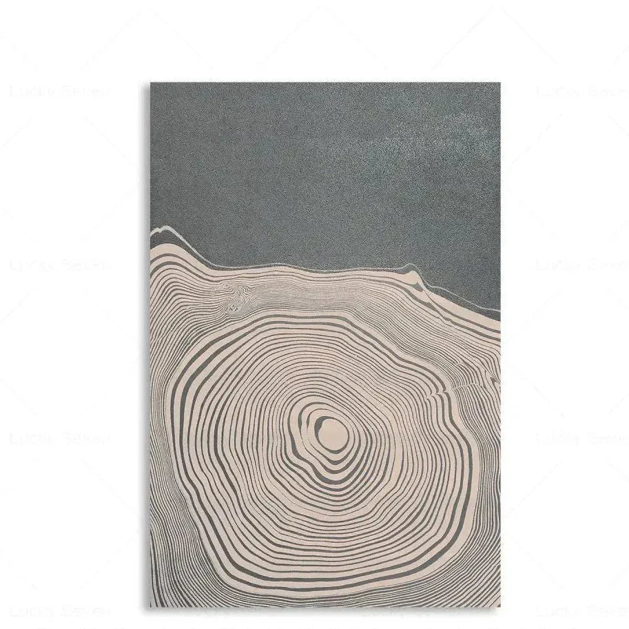 Frendorf | ArtRing Baumringe Abstrakte Leinwand | Moderne Wandkunst | Stilvolle Deko für Zuhause