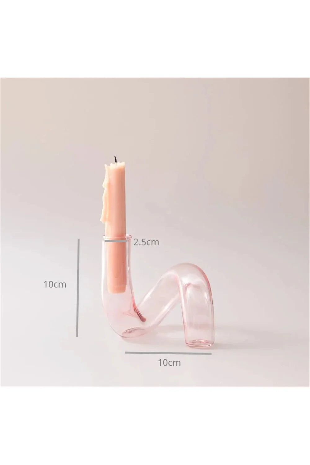 Pink Glass Taper Kerzenhalter