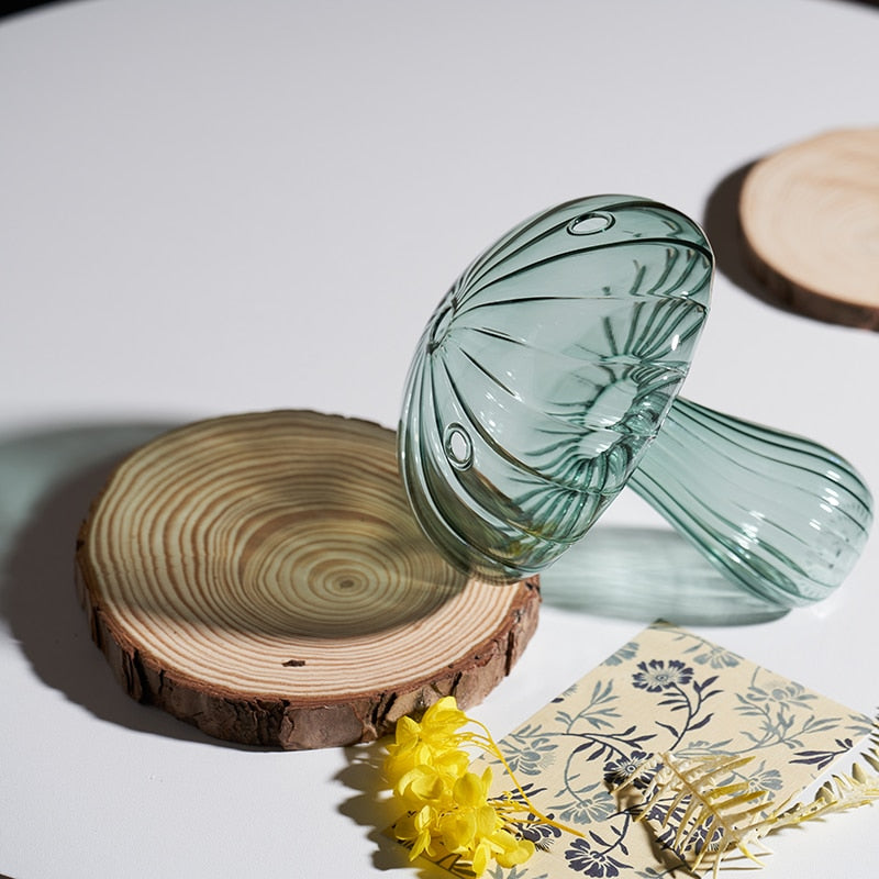 Mini Glass Mushroom Vase