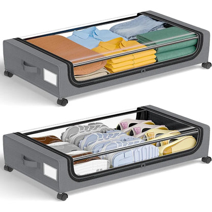 Frendorf | Unterbett-Aufbewahrung stapelbarer rollbarer Box-Organizer