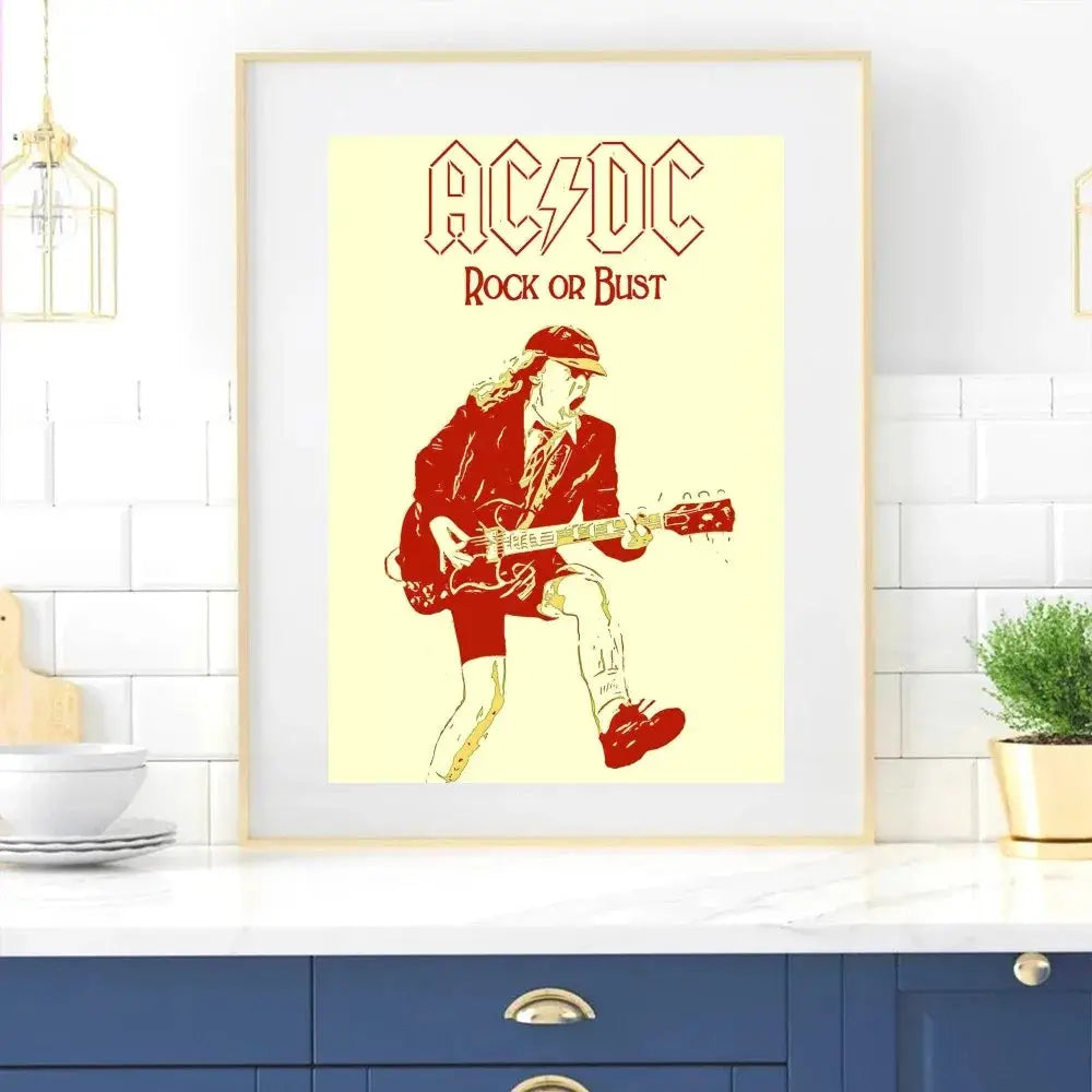 Band-ACDC-AC-DC Poster Zuhause Raum Dekoration Wohnzimmer Schlafzimmer Ästhetik Kunst Wandmalerei Aufkleber
