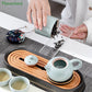 Kreative Geschenke Kung-Fu-Tee-Set, ein Set aus kurzen modernen Eiskeramik-Teekannen, Teeschüssel, Tasse, Geschenkbox, Teekanne und Tassen-Set, chinesisch