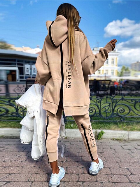 Frendorf | Frauen Sweatshirts 2-teilige Sets Trainingsanzug Übergrößen Herbst Damen Korea Hose Pullover Hosenanzüge Damen